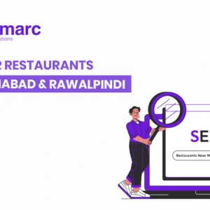 Reamarc Digital Solutions SEO services for restaurants in Islamabad and Rawalpindi blog banner with search illustration