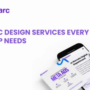 Graphic design services for startups showing branding, website design, and digital marketing visuals by reamarc digital solutions